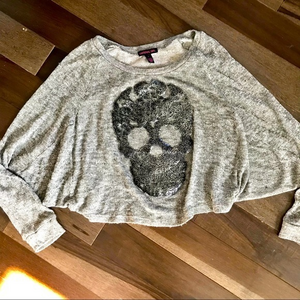 Material Girl Cropped Bat‎ Wing Knit Top M EUC